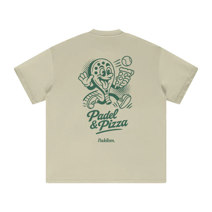 Padel & Pizza - Heavyweight Tee beige front