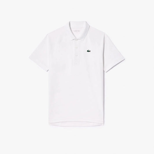 Mens SPORT Breathable Run-Resistant Interlock Polo Shirt - White