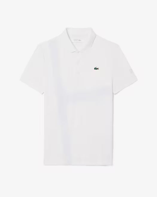 Mens SPORT Breathable Run-Resistant Interlock Polo Shirt - White